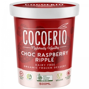 Cocofrio -  Organic TUB Choc Raspberry Ripple frozen Dessert 500ml x 6 (Carton)
