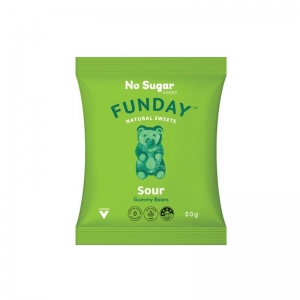 Funday Natural Sweets - Sour Vegan Gummy Bears 50g x 12 (Carton)