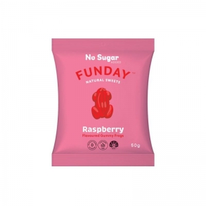 Funday Natural Sweets - Raspberry Flavoured Gummy Frogs 50g x 12 (Carton)