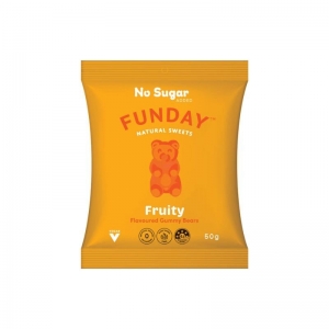 Funday Natural Sweets - Fruity Vegan Gummy Bears 50g x 12 (Carton)