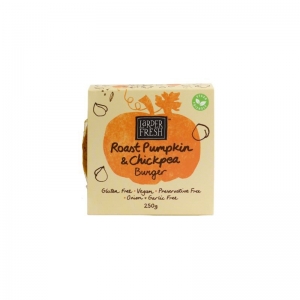 Larder Fresh - *NEW* Roast Pumpkin & Chickpea BURGERS 2 Pack (6 x 250g) (Carton)