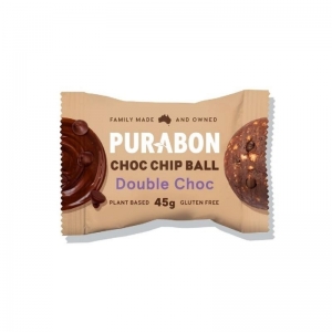 Purabon - Choc Chip Balls - Double Choc 45g x 12 (Carton) CCBDL-12