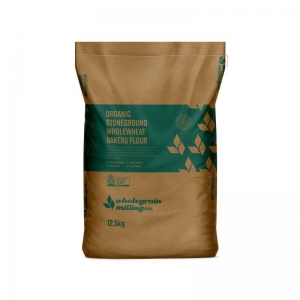 WMC - Organic Stoneground Wholewheat Bakers Flour 12.5kg Bag - WWBF12.5 GREEN/BR