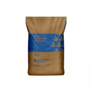 WMC - Organic Stoneground White Bakers Flour 12.5kg Bag -WUBWF12.5 RED/BROWN